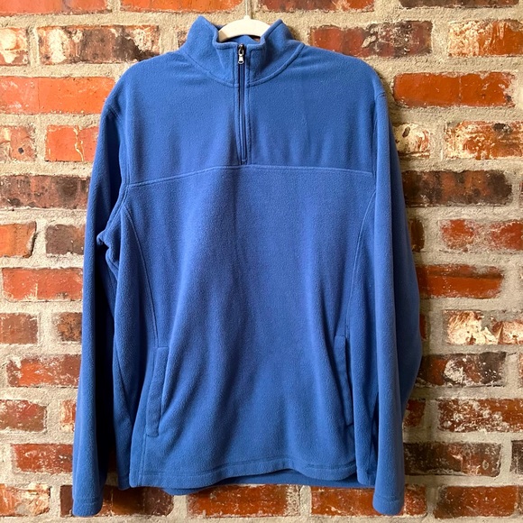 Croft & Barrow Blue Fleece 1/4 Zip Pullover - Picture 1 of 4